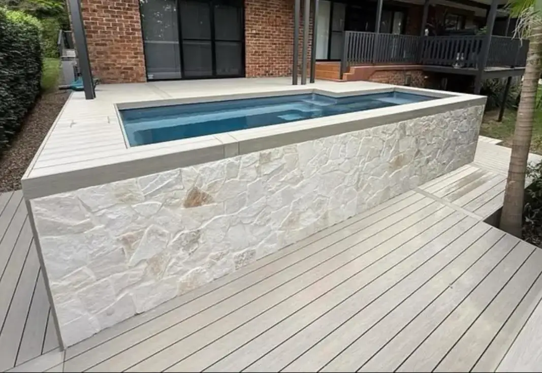 Custom deck around pool completed in Western Sydney